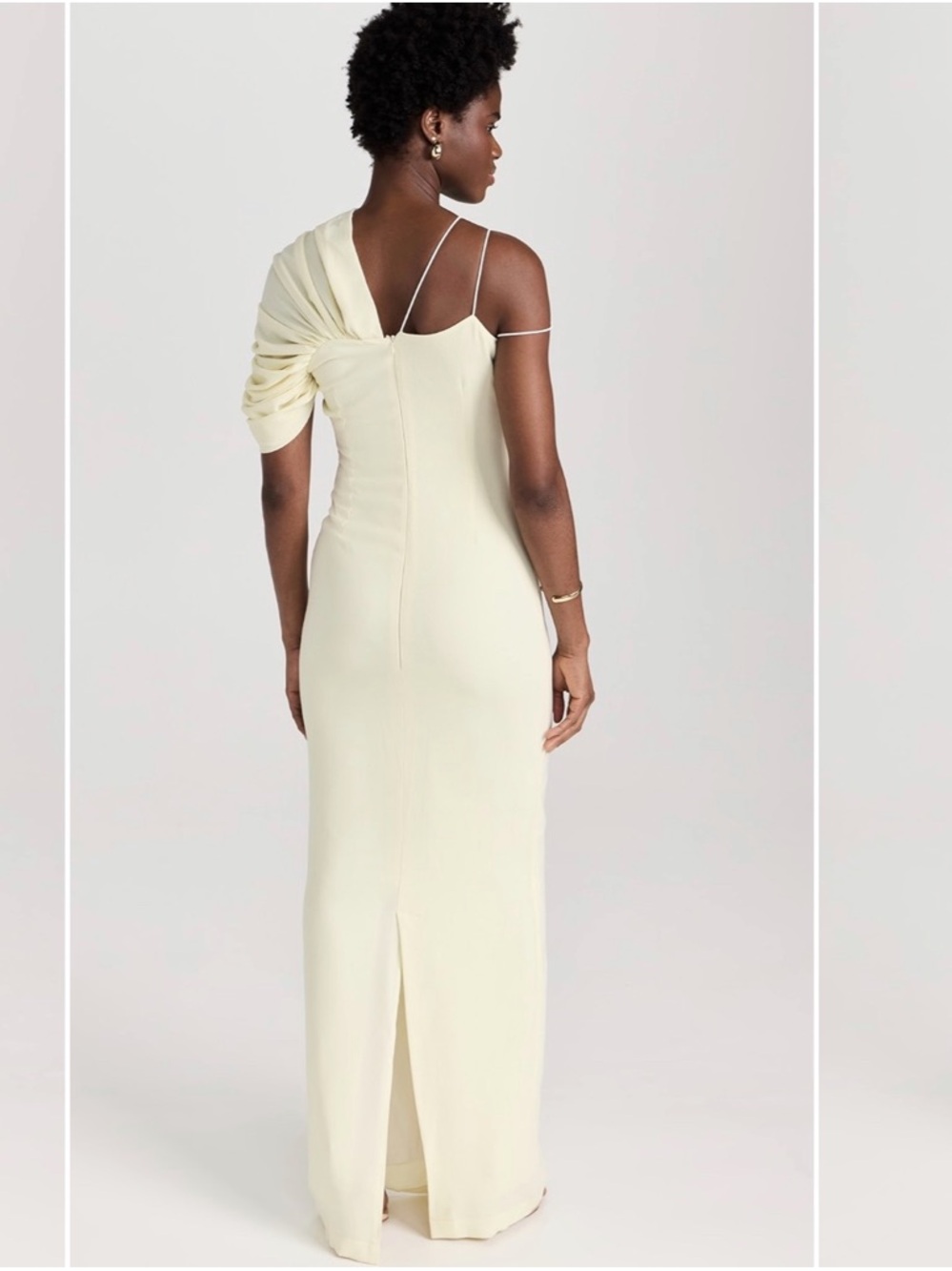 ORIRE Honey Column One-Shoulder Cream Dress - Picture 2 of 10